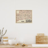 Kaart van Clinton County Poster (Keuken)