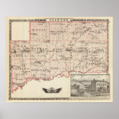 Kaart van Clinton County Poster (Voorkant)
