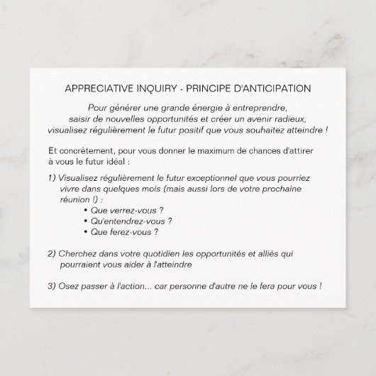 Kaart van Coaching "AI - beginsel van antiparticip (Achterkant)