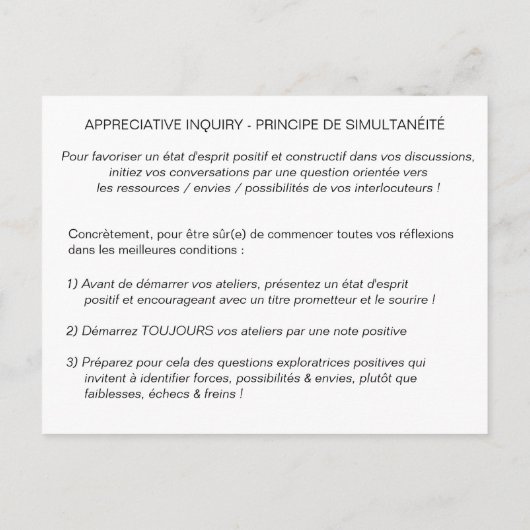 Kaart van Coaching "AI - Simultaniteitsprincipe" (Achterkant)