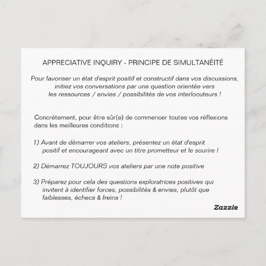 Kaart van Coaching "AI - Simultaniteitsprincipe" (Achterkant)