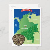 Kaart van Colombia (Voorkant / Achterkant)