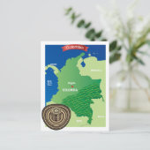 Kaart van Colombia (Staand voorkant)