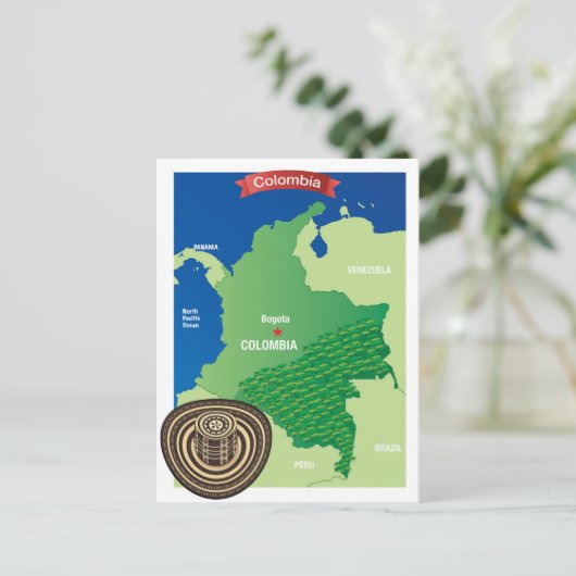 Kaart van Colombia (Staand voorkant)