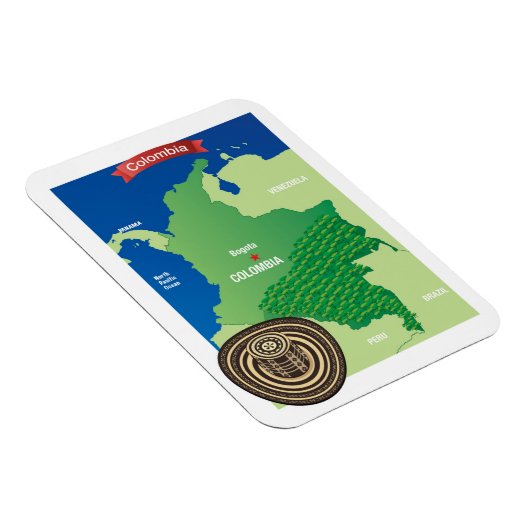 Kaart van Colombia Magneet (Rechterzijde)