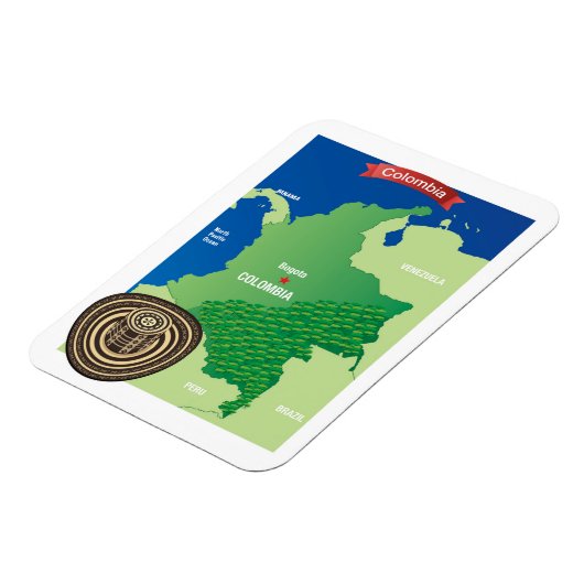 Kaart van Colombia Magneet (Linkerzijde)