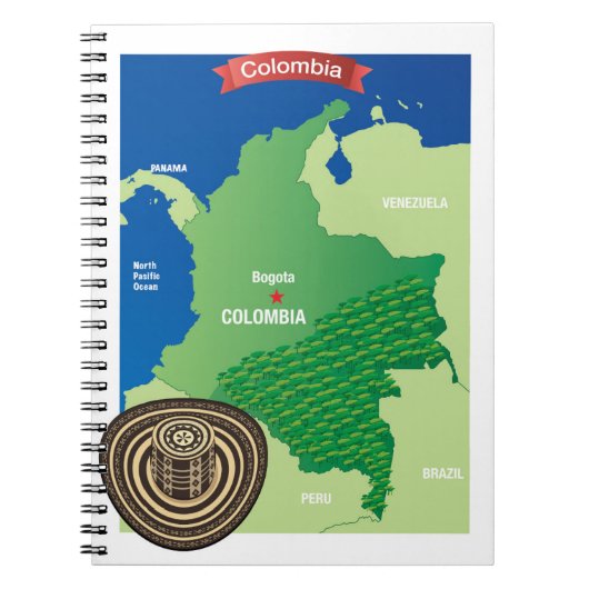 Kaart van Colombia Notitieboek (Voorkant)
