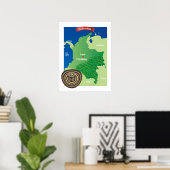 Kaart van Colombia Poster (Thuiskantoor)