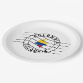 Kaart van Colombia, poststempel Papieren Bordje (Gekanteld)