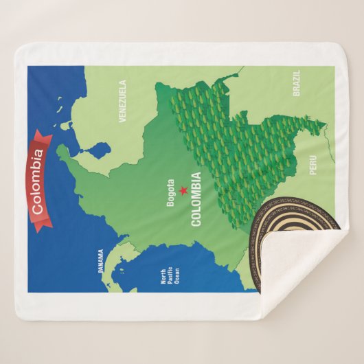 Kaart van Colombia Sherpa Deken (Voorkant (horizontaal))