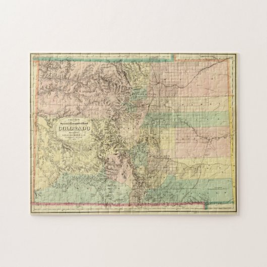 kaart van Colorado (1872) Legpuzzel (Horizontaal)