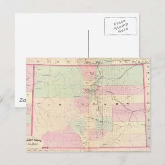  kaart van Colorado (1874) (Voorkant / Achterkant)