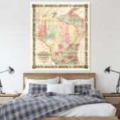 Kaart van Colton Township van Wisconsin (1851) Canvas Afdruk (Insitu (Slaapkamer))