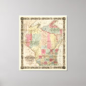 Kaart van Colton Township van Wisconsin (1851) Canvas Afdruk (Voorkant)