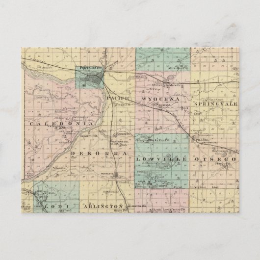 Kaart van Columbia County, staat Wisconsin (Voorkant)