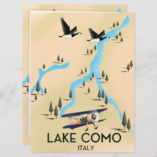 Kaart van Como Italië (Voorkant / Achterkant)