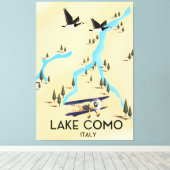 Kaart van Como Italië Canvas Afdruk (Insitu (Houten vloer))