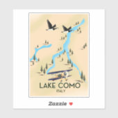 Kaart van Como Italië Sticker (Vel)