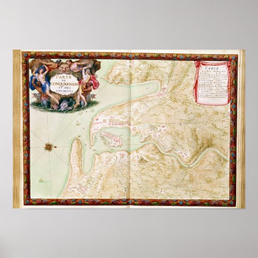 Kaart van Concarneau Poster (Voorkant)