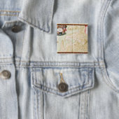 Kaart van Concarneau Vierkante Button 5,1 Cm (In situ)