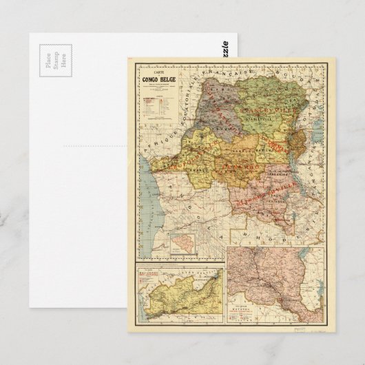 Kaart van Congo, Afrika (1896) (Voorkant / Achterkant)