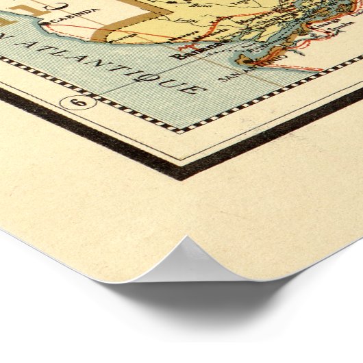 Kaart van Congo, Afrika (1896) Poster (Hoek)