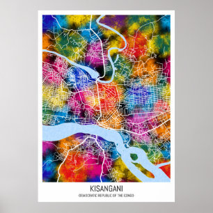 Kaart van Congostad Poster