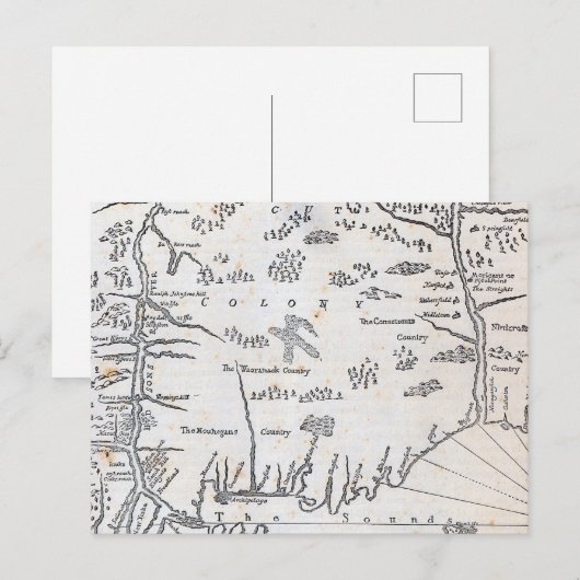  kaart van Connecticut (Voorkant / Achterkant)