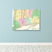  kaart van Connecticut (1827) Canvas Afdruk (Insitu (Houten vloer))