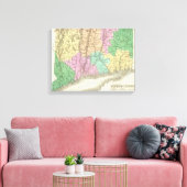  kaart van Connecticut (1827) Canvas Afdruk (Insitu (Woonkamer))