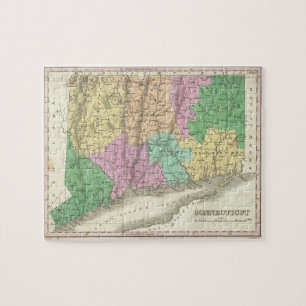 kaart van Connecticut (1827) Legpuzzel