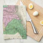  kaart van Connecticut (1827) Theedoek (Quarter Fold)