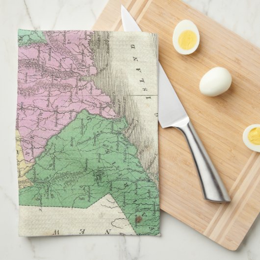  kaart van Connecticut (1827) Theedoek (Quarter Fold)