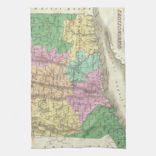  kaart van Connecticut (1827) Theedoek (Verticaal)