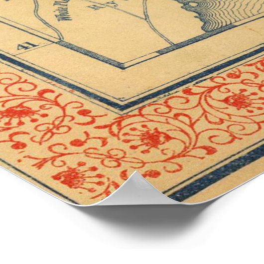  kaart van Connecticut (1846) Poster (Hoek)