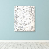 kaart van Connecticut Canvas Afdruk (Insitu (Houten vloer))