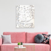  kaart van Connecticut Canvas Afdruk (Insitu (Woonkamer))