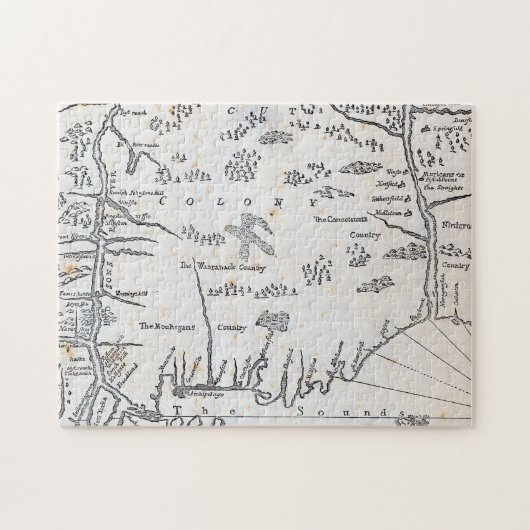  kaart van Connecticut Legpuzzel (Horizontaal)