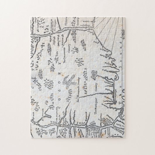  kaart van Connecticut Legpuzzel (Verticaal)