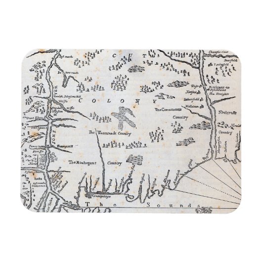  kaart van Connecticut Magneet (Horizontaal)