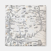  kaart van Connecticut Magneet (Voorkant)