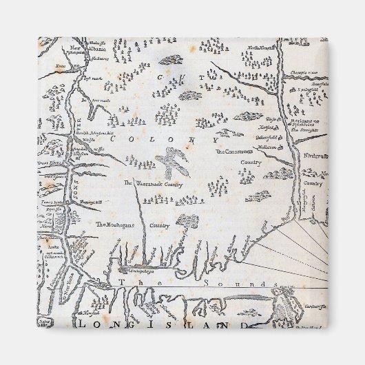 kaart van Connecticut Magneet (Voorkant)