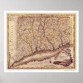 Kaart van Connecticut per loopbaan 1795 Poster (Voorkant)