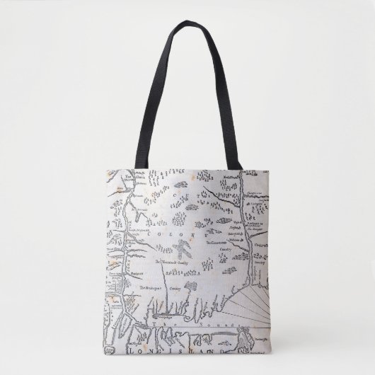 kaart van Connecticut Tote Bag (Voorkant)