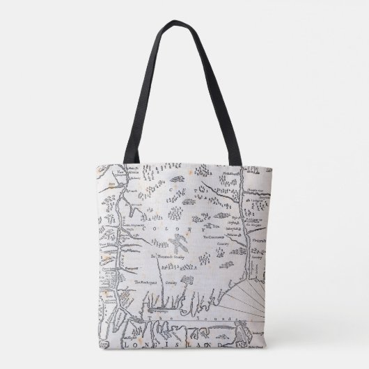  kaart van Connecticut Tote Bag (Achterkant)
