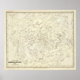 Kaart van constellaties 2 poster