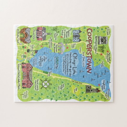 Kaart van Cooperstown, New York, Puzzle Legpuzzel (Horizontaal)