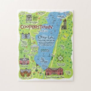 Kaart van Cooperstown, New York, Puzzle Legpuzzel
