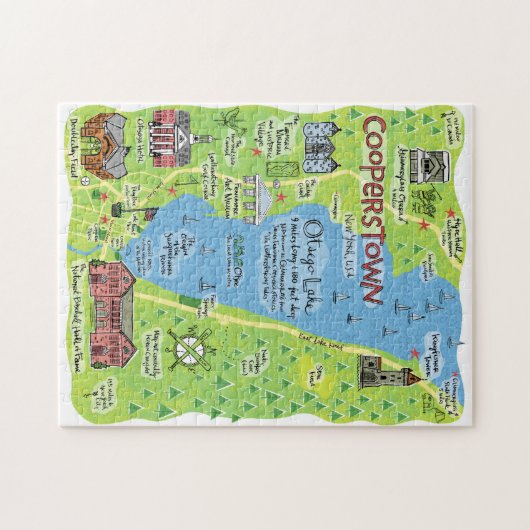 Kaart van Cooperstown Puzzle, 250 stuks Legpuzzel (Horizontaal)