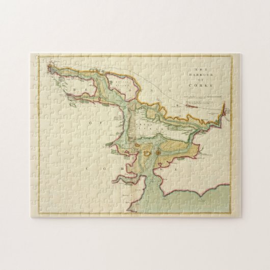 kaart van Cork Harbour Ierland (1702) Legpuzzel (Horizontaal)